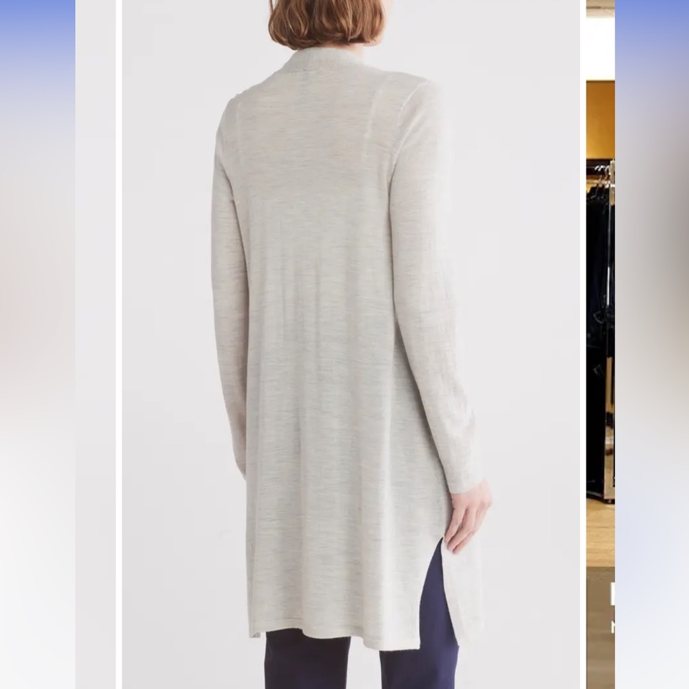 NWT Eileen Fisher Open Front Merino Wool Cardigan - Picture 3 of 3